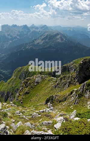 Paesaggio di montagna sulle montagne Agrafa in Tessaglia, Grecia Foto Stock