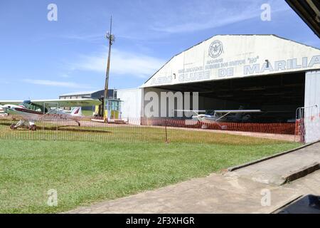 MARILIA, BRASILE, SUD AMERICA, MAR, 10, 2021, scuola di aviazione o aeroclub nella città di Marilia, stato di san paolo, Brasile, Sud America Foto Stock