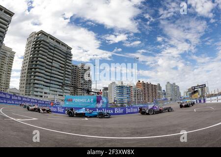 02 UCCELLO Sam (gbr), Formula e team DS automobili Virgin Racing, azione 09 BUEMI Sebastien (che), Formula e team Renault E.DAMS, l'azione partirà durante il campionato di Formula e 2018, a Punta del Este, Uruguay, dal 15 al 17 marzo - Foto Frederic le Floc'h/DPPI Foto Stock