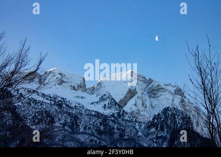 Mattina sulla valle di valbona Foto Stock