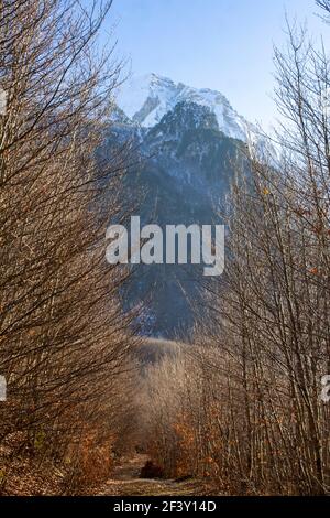 Mattina sulla valle di valbona Foto Stock