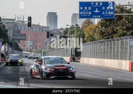 21 PANIS Aurelien, (fra), Audi RS3 LMS TCR team Comtoyou Racing, azione durante la Coppa del mondo 2018 FIA WTCR Touring Car Cup della Cina, a Wuhan dal 5 al 7 ottobre - Foto Marc de Mattia / DPPI Foto Stock
