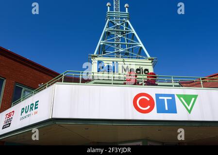 Ottawa, Canada - 17 marzo 2021: Edificio che ospita CJOH, una stazione TV di proprietà di CTV che sta trasmettendo dal 1961. Ospita anche la radio statio Foto Stock