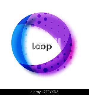 Cerchio anello icona azienda, creato con vetro trasparente forme di colore. Cerchio anello icona azienda, creato con vetro trasparente forme di colore. Vettore abstract design tondo Illustrazione Vettoriale