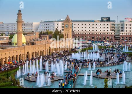 Iraq, Kurdistan, Erbil, Shar Park e Qaysari bazar Foto Stock