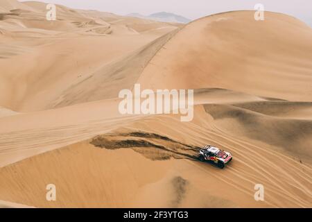 306 LOEB SEBASTIEN (FRA), ELENA DANIEL (MCO), PEUGEOT 3008 DKR, AUTO, AUTO, Azione durante la Dakar 2018, fase 2 Pisco a Pisco, Perù, il 7 gennaio - Foto Eric Vargiolu / DPPI Foto Stock