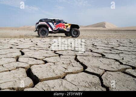 306 LOEB SEBASTIEN (FRA), ELENA DANIEL (MCO), PEUGEOT 3008 DKR, AUTO, AUTO, Azione durante la Dakar 2018, fase 3 Pisco a San Juan De Marcona, Perù, 8 gennaio - Foto Florent Gooden / DPPI Foto Stock