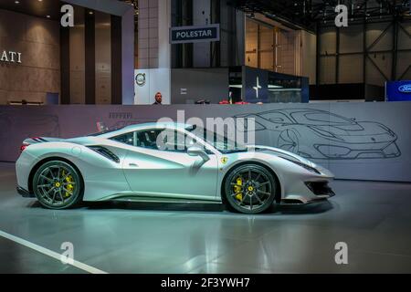 Ferrari 488 pista in occasione del Salone Internazionale del Motorshow di Ginevra, Svizzera, dal 5 al 9 marzo 2018 - Foto : Alexandre Guillaumot / DPPI Foto Stock