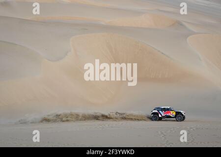 306 LOEB SEBASTIEN (FRA), ELENA DANIEL (MCO), PEUGEOT 3008 DKR, AUTO, AUTO, Azione durante la Dakar 2018, fase 3 Pisco a San Juan De Marcona, Perù, 8 gennaio - Foto Eric Vargiolu / DPPI Foto Stock