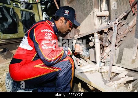 AL-ATTIYAH NASSER (QAT) Legende, TOYOTA Hilux, auto, auto, ritratto durante la Dakar 2018, fase 7 la Paz a Uyuni, Bolivia, gennaio 13 - Foto Francois Flamand / DPPI Foto Stock