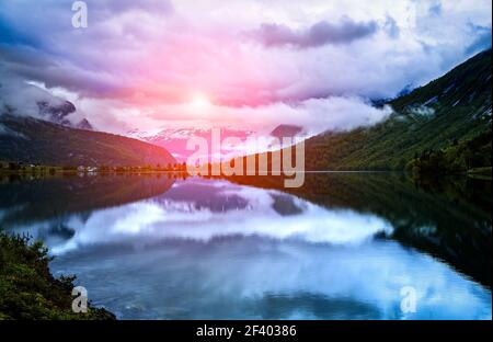 La bellissima natura della Norvegia.. La bellissima natura della Norvegia paesaggio naturale. Foto Stock