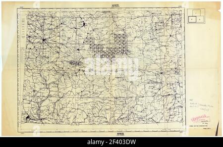 Mappa topografica polacca vecchio stile, mappa topografica della guerra mondiale della Polonia, polonia deutsches reich Foto Stock