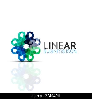 Fiore astratto o star, lineare di una linea sottile e la relativa icona. Business minimalista forma geometrica simbolo creato con i segmenti di linea. Fiore astratto o star, lineare di una linea sottile e la relativa icona. Business minimalista forma geometrica simbolo creato con i segmenti di linea. Illustrazione Vettoriale Illustrazione Vettoriale
