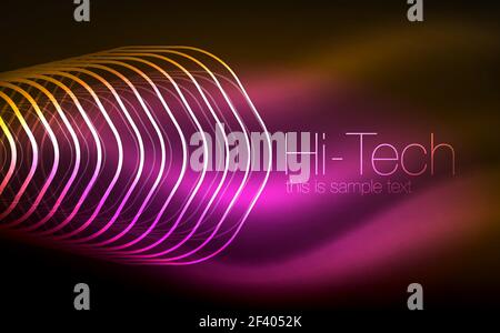 Delineare gli esagoni, incandescente forme geometriche, digital techno sfondo astratto. Delineare gli esagoni, incandescente forme geometriche, digital techno sfondo astratto, illustrazione vettoriale Illustrazione Vettoriale