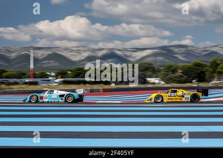 82 LECOURT Michel (fra), NARAC Raymond (fra), PORSCHE 962C 1990, 65 WRIGLEY Mike (gbr), SPICE SE89C 1989, azione durante i 10 000 giri di Castellet sul circuito Paul Ricard, le Castellet, Francia, dal 30 agosto al 2 settembre 2018 - Foto Marc de Mattia/DPPI Foto Stock