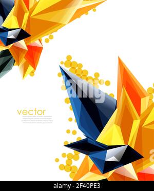 Colori cristalli di vetro su sfondo bianco, composizione geometrica astratta con pietre di vetro e copyspace, modello di sfondo. Cristalli di vetro vettoriale su sfondo bianco, composizione astratta geometrica con gemme di vetro e copyspace, modello di sfondo Illustrazione Vettoriale