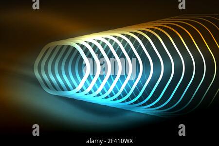 Delineare gli esagoni, incandescente forme geometriche, digital techno sfondo astratto. Delineare gli esagoni, incandescente forme geometriche, digital techno sfondo astratto, illustrazione vettoriale Illustrazione Vettoriale
