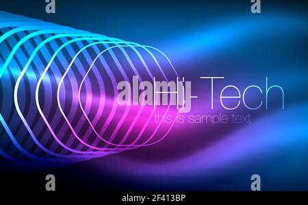 Delineare gli esagoni, incandescente forme geometriche, digital techno sfondo astratto. Delineare gli esagoni, incandescente forme geometriche, digital techno sfondo astratto, illustrazione vettoriale Illustrazione Vettoriale