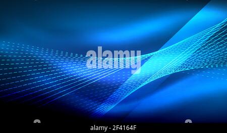 Buon effetto di luce, linee dritte su incandescente neon lucido scuro dello sfondo. Energy Technology idea. Buon effetto di luce, linee dritte su incandescente neon lucido scuro dello sfondo. Energy Technology idea. Illustrazione Vettoriale Illustrazione Vettoriale