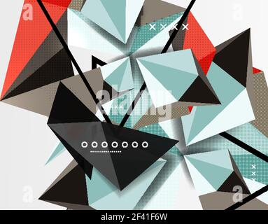 3d elementi poligonali sfondo astratto. elementi poligonali 3d sfondo astratto, vettore testurizzato modello moderno Illustrazione Vettoriale