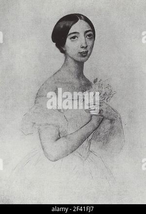 Karl Bryullov - Ritratto cantante Paolina Viardot Garcia 1844 Foto Stock