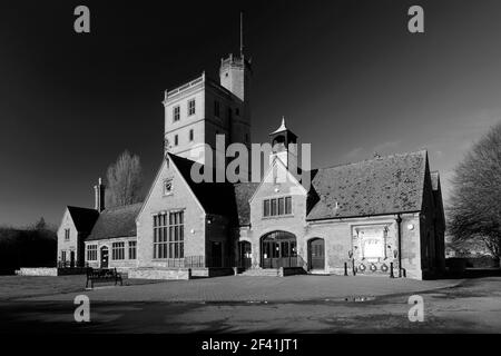 Il Bedford Hall e Thorney Heritage Museum, Thorney village, Cambridgeshire, England, Regno Unito Foto Stock