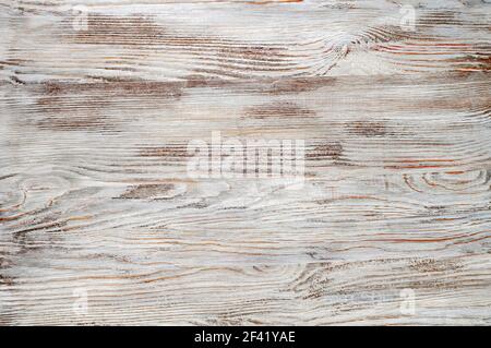 Vecchio shabby e struttura in legno verniciato. Bianco grunge sfondo di legno Foto Stock