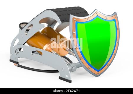 Pompa a pedale ad aria ad alta pressione con schermo, rendering 3D isolato su sfondo bianco Foto Stock