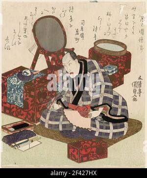 Tsunoda Kunisada - Ichikawa Danjuro VII Spogliatoio 1827 Foto Stock