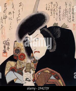 Tsunoda Kunisada - Ichikawa Danjuro VII AS IgA No Jutaro 1823 Foto Stock