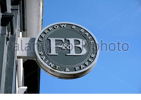 Farrow & Ball vernice e carta, vernici e sfondi Foto Stock