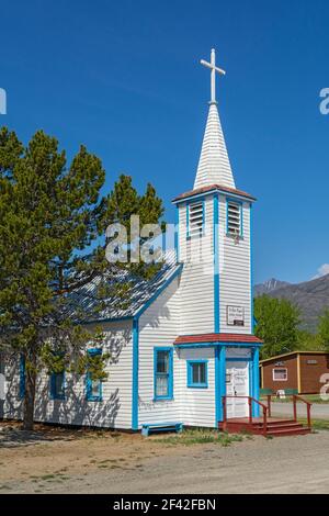 Canada, Yukon, Carcross, Chiesa cattolica di San Giovanni Battista, si trasferì in questa località nel 1939 Foto Stock