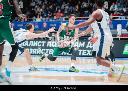 SINT PETERSBURG, RUSSIA - MARZO 18: Achille Polonara di Baskonia durante la gara Eurolega delle compagnie aeree turche tra Zenit San Pietroburgo e TD Syste Foto Stock