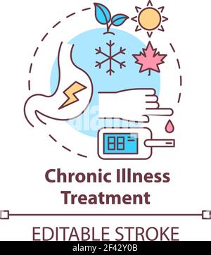 Icona del concetto di trattamento della malattia cronica Illustrazione Vettoriale