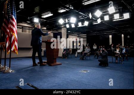 Washington, DC, Stati Uniti. 18 Marzo 2021. 18 marzo 2021 - Washington, DC, Stati Uniti: KEVIN MCCARTHY (R-CA), leader di minoranza della casa, che parla alla sua conferenza stampa settimanale. Credit: Michael Brochstein/ZUMA Wire/Alamy Live News Foto Stock