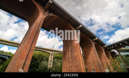 Ouseburn Bridges, Byker, Newcastle upon Tyne Foto Stock