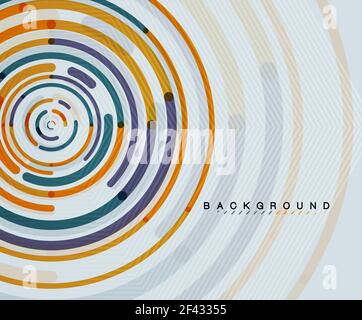 Linee circolari, cerchi, sfondo geometrico astratto. Linee circolari cerchi, sfondo geometrico astratto. Illustrazione vettoriale Illustrazione Vettoriale