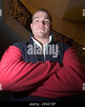 INGHILTERRA RUGBY STAMPA CONFF AL PENNYHILL PARK HOTEL MATT STEVENS 22/2/2005 CODICE BXVRUGBY INGHILTERRA Foto Stock