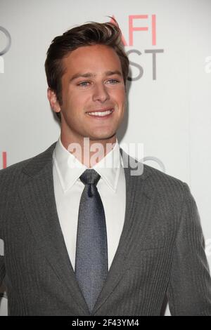 FILE PHOTO - Hollywood, Stati Uniti d'America. 03 Nov 2011. HOLLYWOOD, CA - NOVEMBRE 03: Armie Hammer partecipa al AFI Fest 2011 apertura Notte Gala prima mondiale di 'J. Edgar'at Grauman's Chinese Theatre il 3 novembre 2011 a Hollywood, California. Persone: Amie Hammer credito: Storms Media Group/Alamy Live News Foto Stock