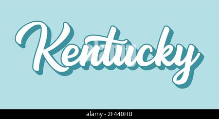 Testo DEL KENTUCKY abbozzato a mano. Vintage 3D, scritta retrò per poster, adesivo, volantino, intestazione, scheda, abbigliamento, usura. Illustrazione Vettoriale