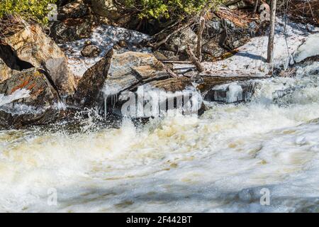 Egan Chutes Conservation Area Haliburton County Bancroft Ontario Canada in inverno Foto Stock