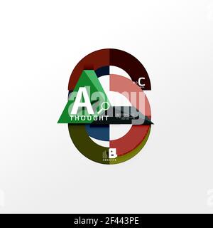 Banner infografico geometrico, diagramma informativo cartaceo creato con forme di colore. Banner geometrico infografico, informazioni sulla carta a b c diagramma opzionale creato con forme di colore. Illustrazione vettoriale Illustrazione Vettoriale