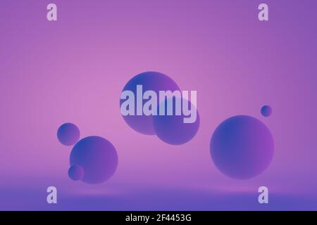 Sfere neon astratto 3d moderno design Foto Stock