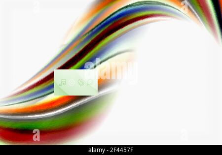 Onde di colore arcobaleno, vettore offuscato sfondo astratto. Onde di colore arcobaleno, vettore offuscato sfondo astratto. Illustrazione artistica vettoriale per presentazione, sfondo dell'applicazione, banner o poster Illustrazione Vettoriale