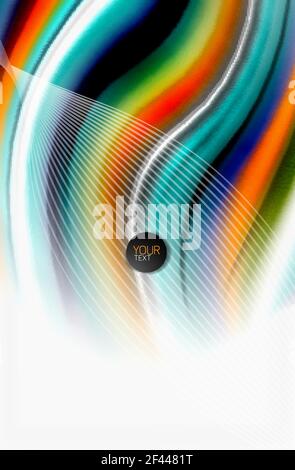 Onde di colore arcobaleno, vettore offuscato sfondo astratto. Onde di colore arcobaleno, vettore offuscato sfondo astratto. Illustrazione artistica vettoriale per presentazione, sfondo dell'applicazione, banner o poster Illustrazione Vettoriale