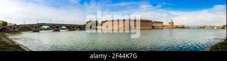 Pont Neuf sul fiume Garonna a Tolosa, Occitanie in Francia Foto Stock