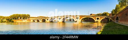 Pont Neuf sul fiume Garonna a Tolosa, Occitanie in Francia Foto Stock