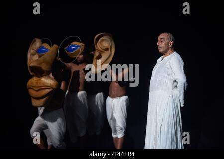 Astaad Deboo, Astad Deboo, ballerino indiano, ballerino indiano contemporaneo, coreografo, Pioniere della danza moderna, NCPA ADD ART Festival, NCPA, Bombay, Mumbai, Maharashtra, India, Asia Foto Stock