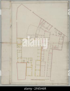 Case residenziali, planimetrie, piano terra Foto Stock