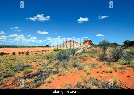 Australia, formazione di roccia in Rainbow valley national park nel Territorio del Nord Foto Stock